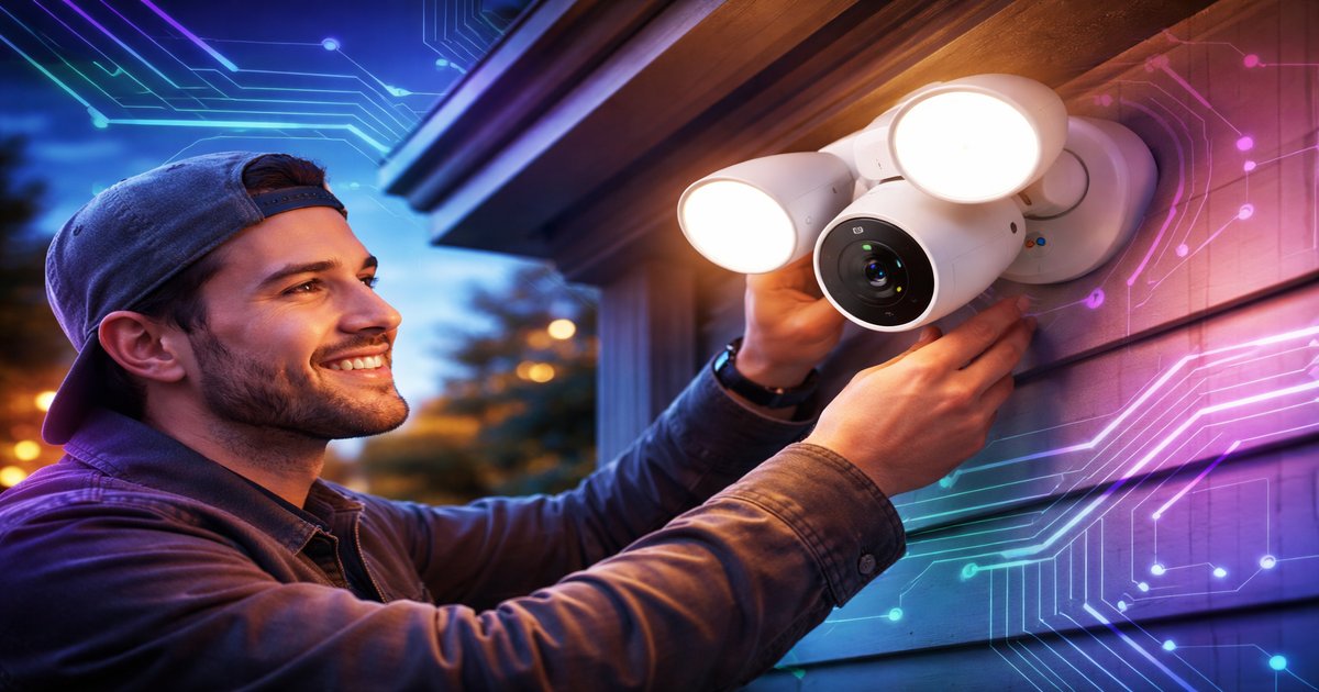 nest cam floodlight in use